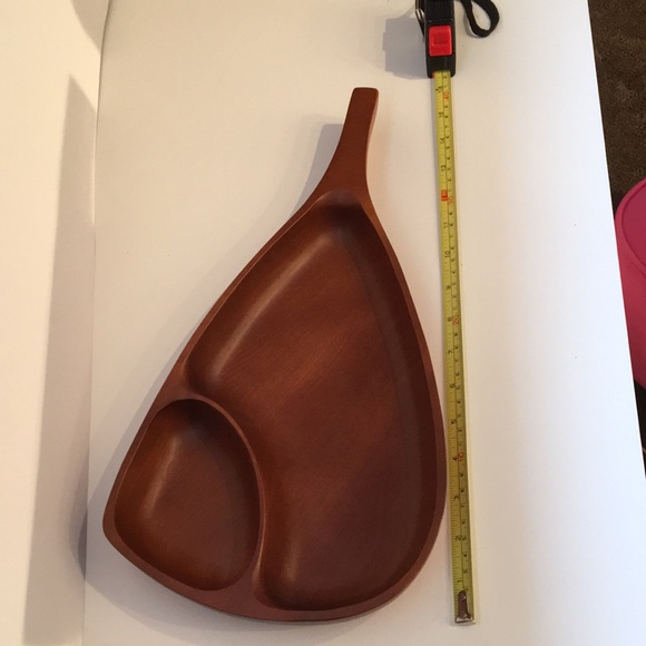 Vintage Mid Century Divider Dish Suzuki Wood Japan - Picture 5 of 9